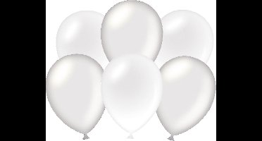 Paperdreams - Ballonnen Metallic Zilver Wit