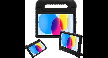 Hoes geschikt voor iPad 2022 10.9 inch 10e Generatie / iPad 2025 11 inch (A16) 11e Generatie - Kinder Back Cover Kids Case Hoesje Zwart