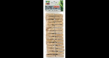 Jedermann wasknijpers -15x - bamboe hout - 9,5 cm