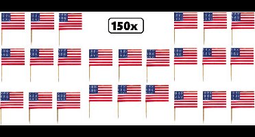 150x Cocktailprikker USA - landen festival party fun winterfeest thema feest cocktail prikker