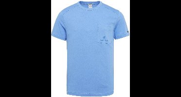 Cast Iron - T-Shirt Borstzak Blauw - Heren - Maat S - Regular-fit