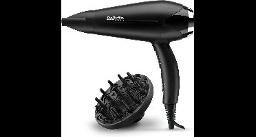 BaByliss Turbo Smooth 2200 Fohn D572DE - Ionische Anti-Pluis - Föhn met diffuser (150mm) - 2200 Watt - Haardroger - Coolshot