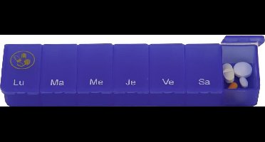 Pillendoos 1 week - transparant blauw FR