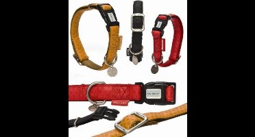 Beeztees - Halsband Hond - Mac Leather - Rood - 45-70 cm