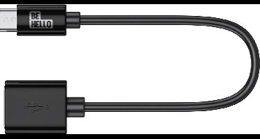 BeHello Telefoon Laad en Sync Kabel - USB-C to Female USB (0.2m) Zwart