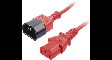 Lindy - Stroomverlengkabel - IEC 60320 C13 naar IEC 60320 C14 - 2 m - gevormd - rood