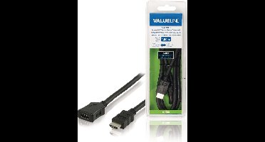 Valueline High Speed HDMI kabel met Ethernet HDMI-Connector - HDMI Female 1.00 m Zwart