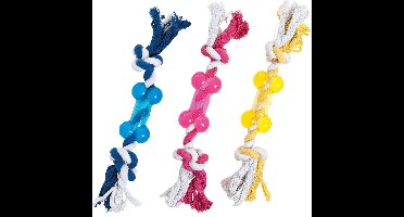 Flamingo Hondenspeelgoed Bot met koord - Geel - 21 x 6 x 5 cm