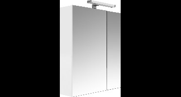 Spiegelkast JUNO 60cm wit glanzend BG stopcontact