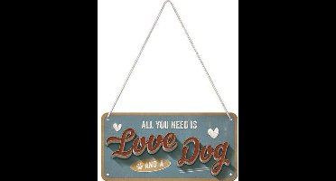 Nostalgic Art Metalen bord Hanging Love Dog