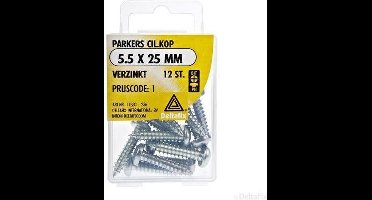 Spaanplaatschroeven Cilnderkop Verzinkt 5.5x25mm