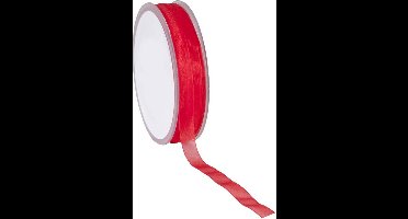 Rood Organza lint 10 mm / 50 mtr.