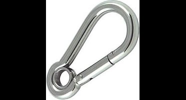 Karabijnhaak / carabiner 8x80mm - Met oog