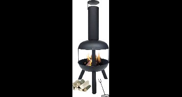 MaxxGarden Tuinhaard Grieks Hades - Terrashaard - Vuurkorf - BBQ - Terrasverwarmer - Terrasverwarming - Sfeerhaard - 45 x 115cm - Zwart