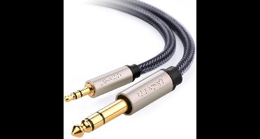 Ugreen - kabel - TRS audiokabel mini jack 3,5mm - jack 6,35mm 1m grijs