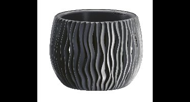 Bloempot met Prosperplast Sandy Bowl inzet DSK180 S433 decoratief antraciet