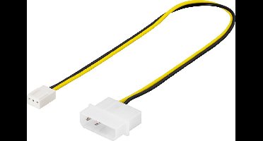 DELTACO SSI-34, 3-pin 4-pin Zwart, Wit, Geel kabeladapter/verloopstukje, 30cm