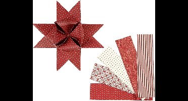 Vlechtstroken rood-wit - Papieren vlechtstroken - Dubbelzijdig vlechtpapier - DIY vlechtkunst - Vivi Gade vlechtpapier - Creatief knutselpapier - 100 cm lengte - 40 stuks