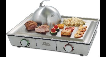 Solis Teppanyaki@Home 795 Grill Apparaat - Teppanyaki Bakplaat - Edelstaal Grillplaat van 49 x 39 cm - Zilver