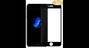 3 Stuks Screenprotector geschikt voor Apple iPhone 7 Plus | Full Cover Volledig Beeld | Tempered Glass - van iCall