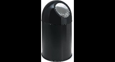 V-part - Afvalbak met pushdeksel 30 ltr - Steel Plastic - zwart