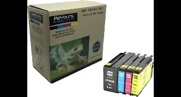 ReYours® Compatible inkcartridge voor HP950XL / HP 951XL - mutipack HP 950/ HP 951, hp 950xl 951xl inktcartridge 4 pack geschikt voor HP OfficeJet PRO 8100, 8600, 8600 Plus, 8610, 8615, 8620, 8630, 8640, 8660 (Mét chip)