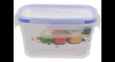 Voorraaddoos met klemdeksel - Transparant / Blauw - 430 ml - Plastic - 13 x 10 x 7 cm