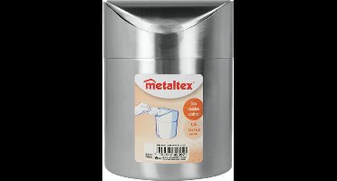 Metaltex - Afvalbakje voor op tafel - Tafelprullenbak - Tafelafvalbakje - 1,5 liter - RVS