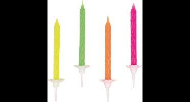 Amscan Verjaardagskaarsjes Neon 10 Stuks