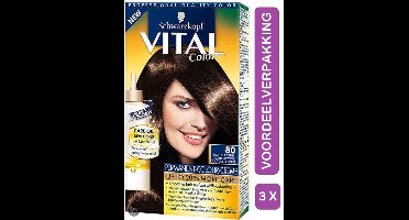 Vital Colors 80 Donkerbruin - Haarverf - 3 Stuks Voordeelverpakking