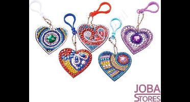 Diamond Painting "JobaStores®" Sleutelhanger Set Hartjes (5 stuks)