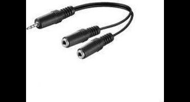 Microconnect 3.5mm - 2 x 3.5mm, M/F audio kabel 0,2 m Zwart