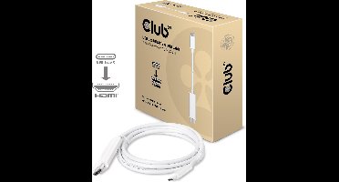 club3D CAC-1514 USB-C-displaykabel USB-C / HDMI Adapterkabel USB-C stekker, HDMI-A-stekker 1.80 m Wit