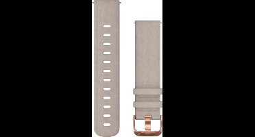 Garmin Quick Release Siliconen Horlogebandje - 20mm Polsbandje - Wearablebandje - Zand Suede met Rose Gouden Gesp