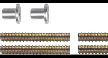 INTERSTEEL Bevestigingsset H doorgaand enkelzijdige montage voor hout / pvc / alu. deurdikte25-65mm