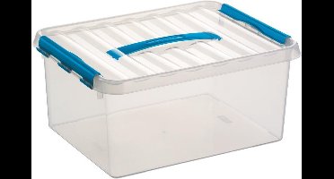 Sunware - Q-line opbergbox 15L transparant blauw - 40 x 30 x 18 cm