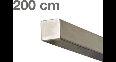 RVS Vierkante Trapleuning 200 cm zonder houders