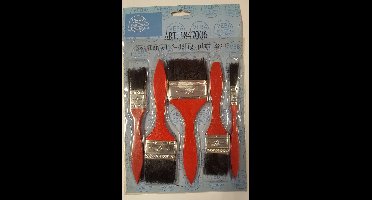 Kwastenset 5 delig - Platte kwasten - Wegwerpkwasten