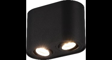 TRIO Cookie Plafonniere - 2xGU10 - Metaal - Mat Zwart