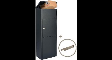 Pakketbrievenbus Allux 600 zwart + vuurwerkbeveiliger