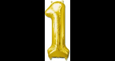 Folieballon Cijfer 1 Goud XL - Daily Style