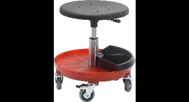 Ergo Garagekruk op wielen - wendbaar - PUR zitting - 2 opbergbakken