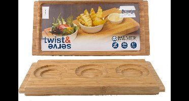Plateau C Palmer Twist & Serve 33,5 x 16 x 2,5 cm Bamboe