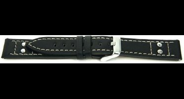 Horlogeband Universeel F165 Leder Zwart 18mm