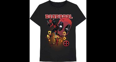 Marvel Deadpool Heren Tshirt -S- Deadpool Collage 2 Zwart