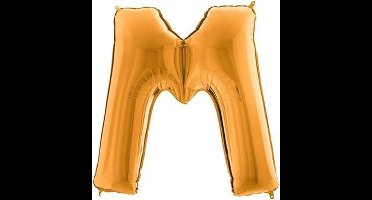 Folieballon letter M goud (100cm)