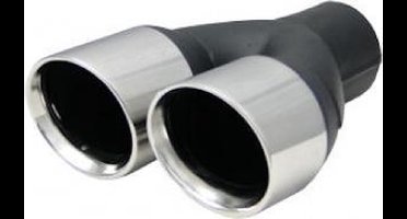 IVOL Uitlaatsierstuk RVS Dubbel rond - Passend 45-60mm