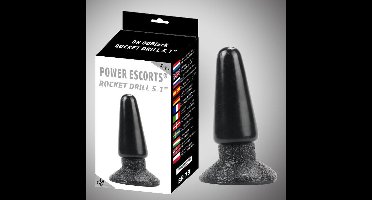Power Escorts - Rocket Drill - Stevige - Anal Plug - 5.1 Inch / 13 cm - BR80 - Zwart