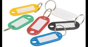 Sleutellabels - 6 stuks - multicolour