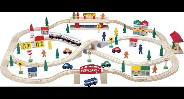 Mentari Treinbaan Hout 100-delig